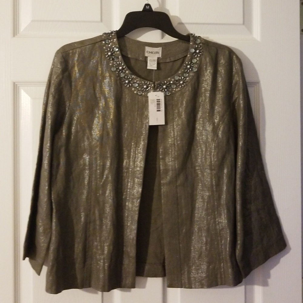 Chico's Jacket Cardigan Blazer with rhinestones